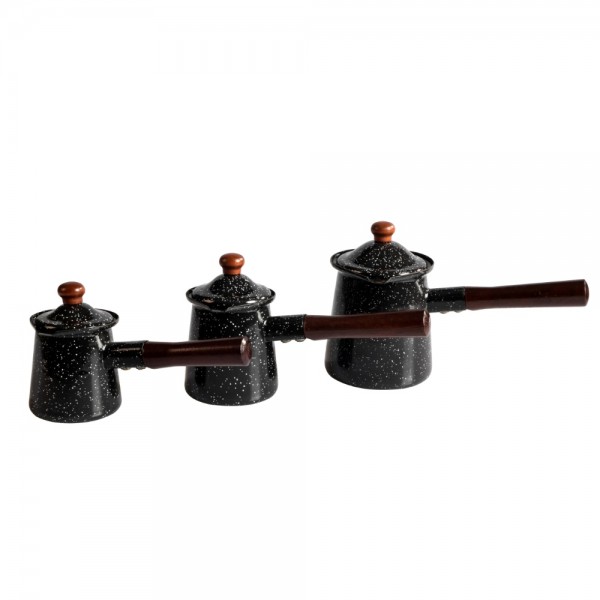 Carbon steel enamel coffee pot set...