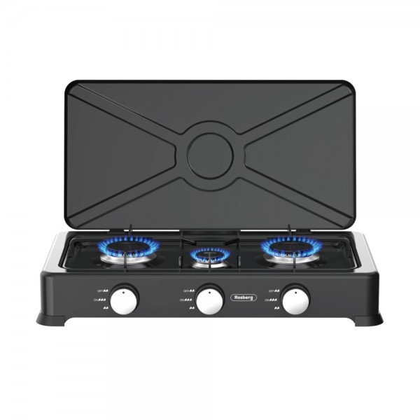 Triple Burner gas stove with cover...