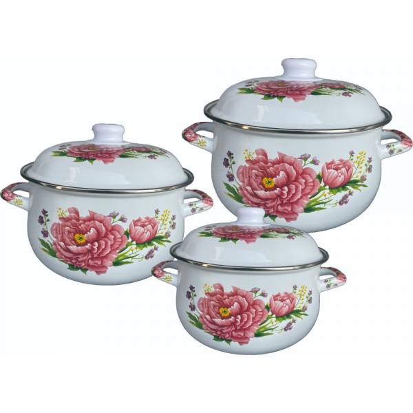 Set of 3 pcs enameled  sauce pots...