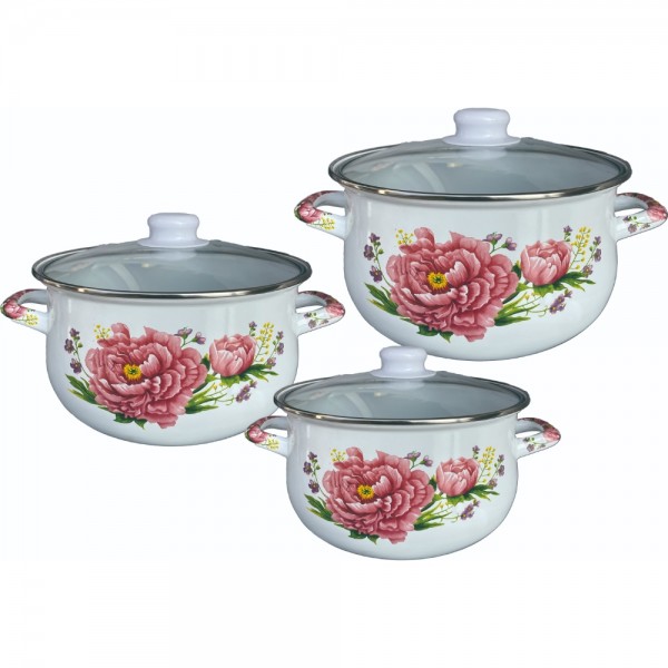 Set of 3 pcs enameled  sauce pots...