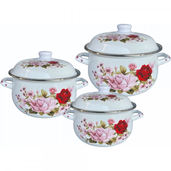 Set of 3 pcs enameled  sauce pots...