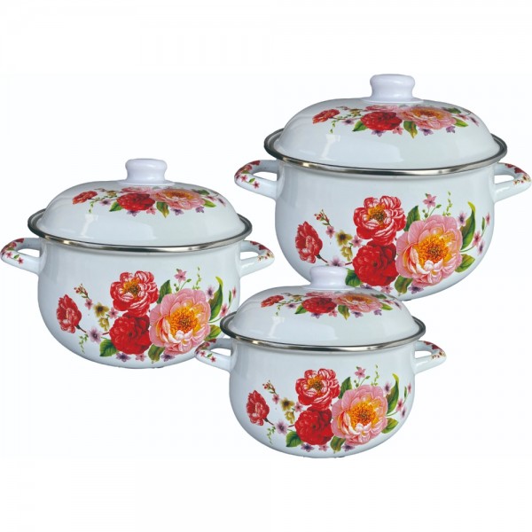 Set of 3 pcs enameled  sauce pots...