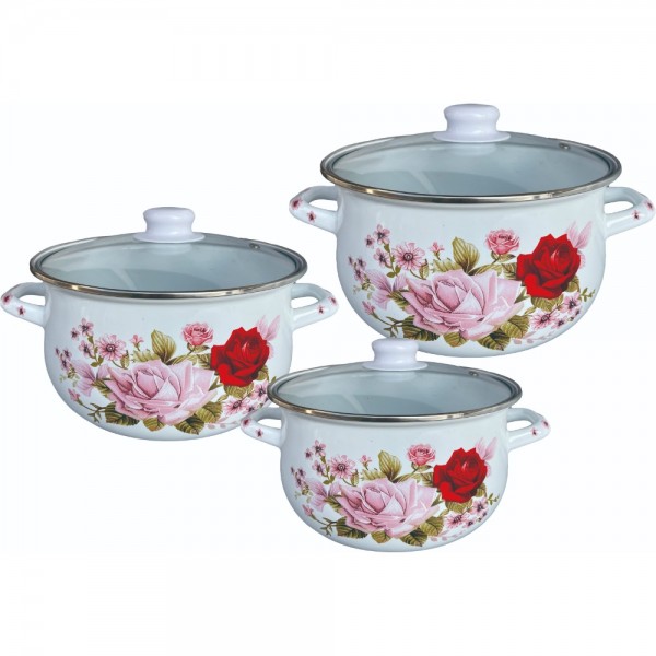 Set of 3 pcs enameled  sauce pots...