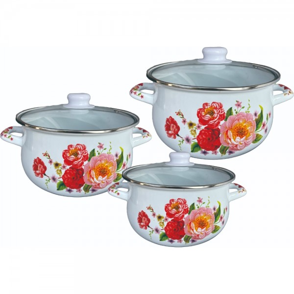 Set of 3 pcs enameled  casserole set...