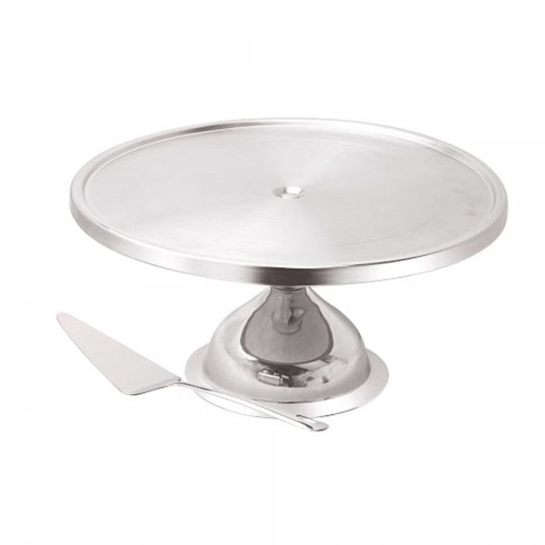 Cake stand with serving spoon...